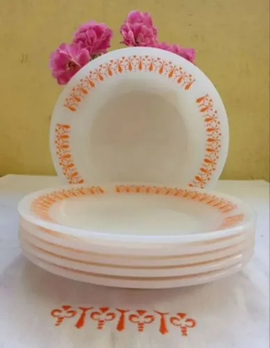 Kit com 6 pratos rasos de jantar Termo Rey Gravatinha 