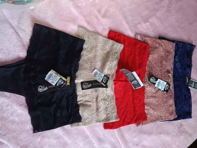 Kit 5 calcinha cintura Alta de cotton e renda na cintura Tam G