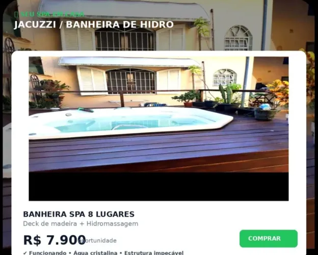 BANHEIRA SPA 6 LUGARES - HIDROMASSAGEM
