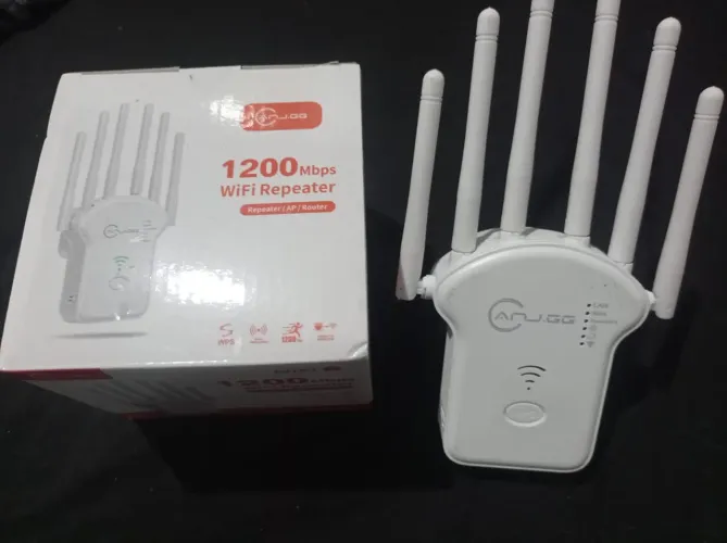 Repetidor de internet 1200 mbps wi-fi repeater na caixa