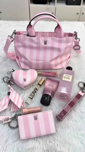 Bolsa Victoria Secret listrada mini travel tote