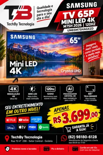 TV 65P SAMSUNG MINI LED 4K M75H 2026 120HZ - UN65M75HAGXZD