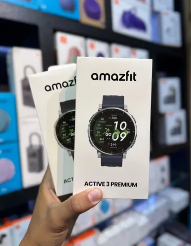 Amazfit Active 3 premium preto e prata 