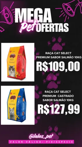 PROMOÇÃO RAÇA CAT SELECT!!