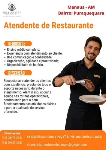 Vagas para Restaurante cozinha regional