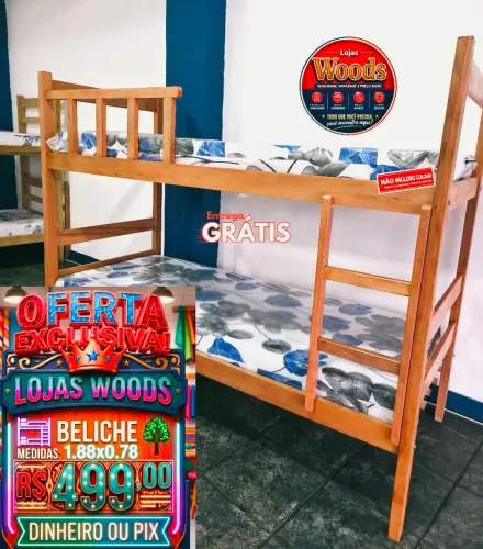 Beliche Madeira R$ 499,00 Novo Alta Resistência Acabamento Verniz