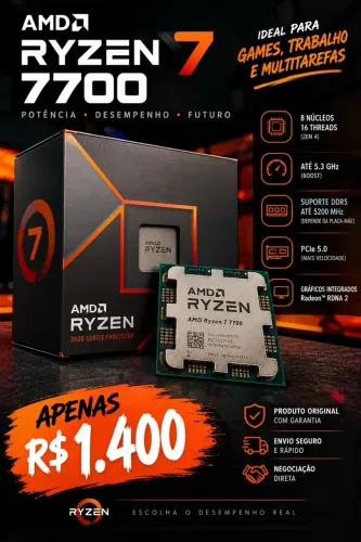 Processador ryzen 7 7700 novo aberto apenas para teste
