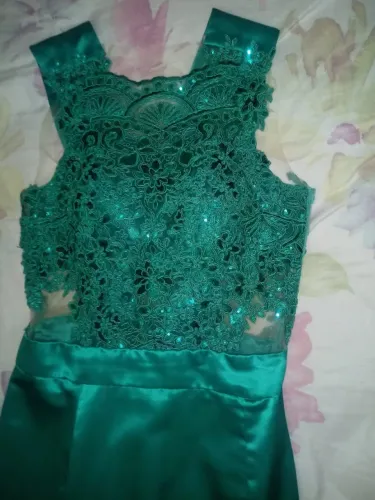 VESTIDO LONGO DE FESTA VERDE TIFFANY