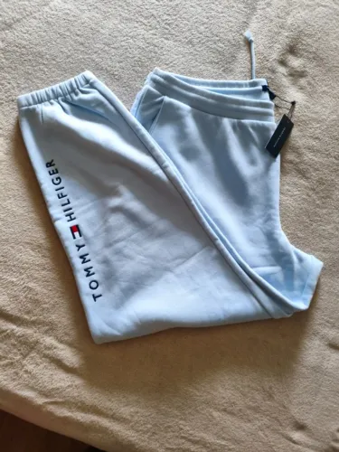 Calça de moletom com fleece Tommy Hilfiger original - Tamanho XL (GG) - Cor Azul Céu