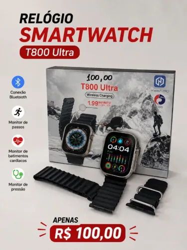 Relógio smartwatch preto - T800