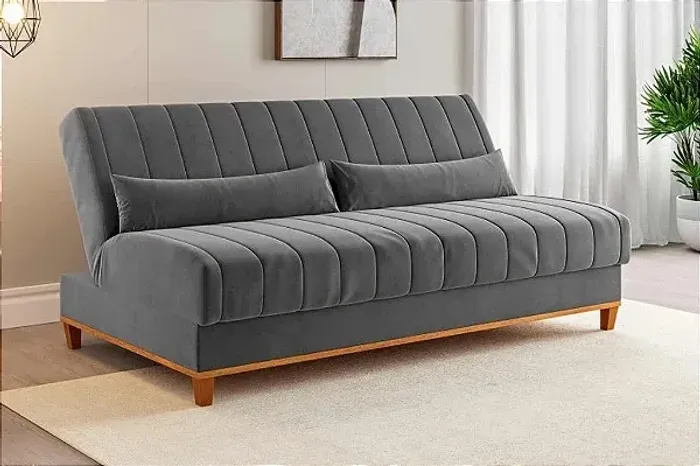 SOFA CAMA DUNA VELUDO GRAFITE r32