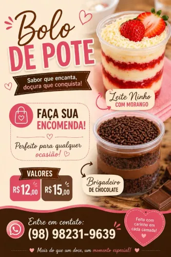 Bolo de pote, vários sabores 