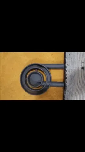 Queimador duplo curto 22cm em ferro fundido para fogão industrial fabricante Metalmaq 