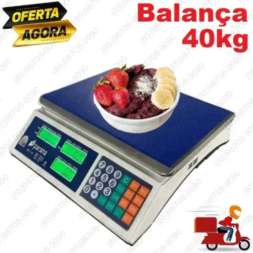 Balança digital parana com bateria interna 10kg 15kg 20kg 25kg 30kg 40kg