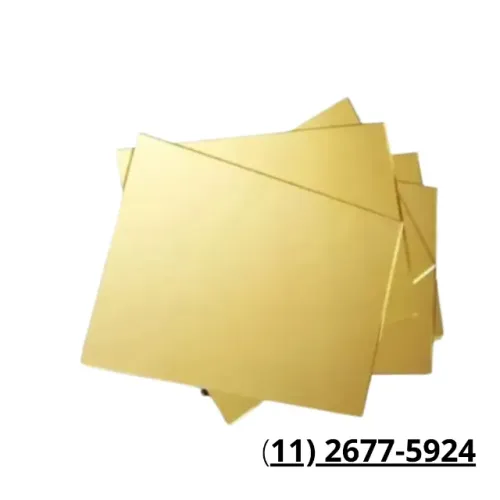 Chapa de Acrilico Espelhado Dourado 2mm 1,00x2,00