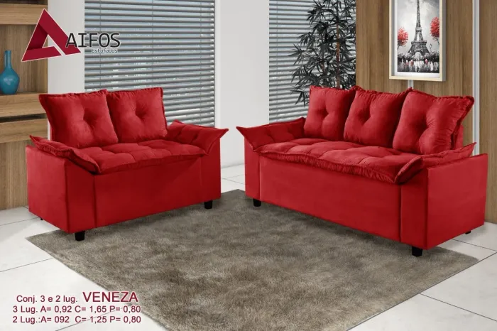Sofá Veneza 3 e 2 lugares - Entrega Rápida