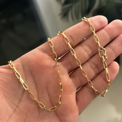 Corrente 15g maciço tijolinho Ouro 18k nova 60cm