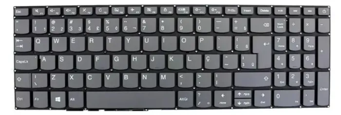Teclado Para Lenovo Ideapad S145 S145-15iwl Abnt2 Cinza Br