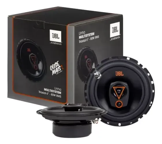 Par Alto Falante Jbl Multisystem 6trms80 Triaxial 6 Pol 160w Cor Preto