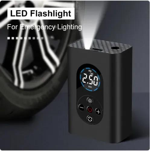 Bomba para encher pneus de carros e motos com iluminação led., compressor de ar de psi.