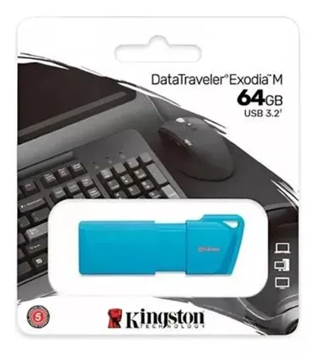 Pen Drive Kingston 64GB USB 3.2 Azul Promoção