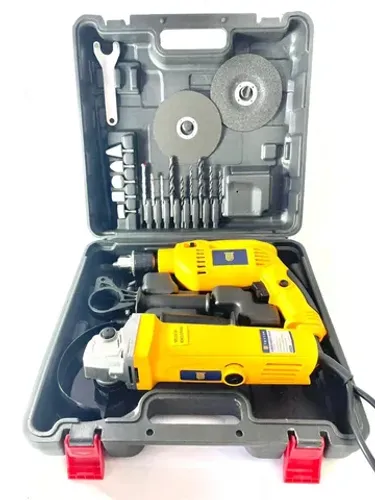 Kit furadeira e esmerilhadeira lixadeira 