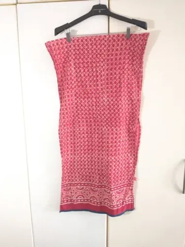 lenço de algodão estampado vermelho branco