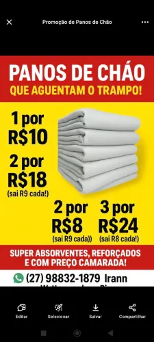 Panos de Chão Super Absorventes - Preço Camarada!