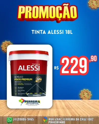 Tinta pisos alessi 18l R$ 229,90