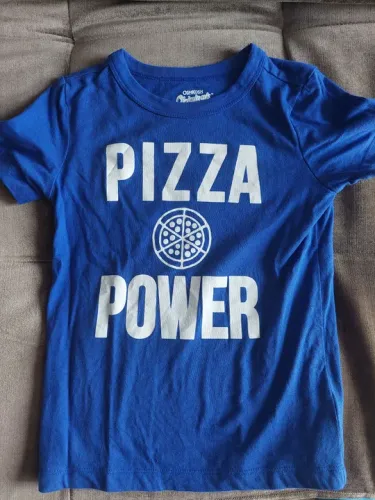 Camiseta Infantil Pizza Power - Tamanho 5 anos