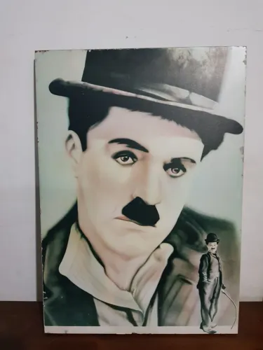 Antigo Quadro Charles Chaplin Retro - Formato Poster