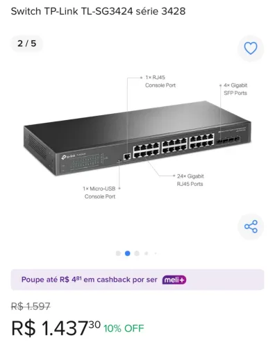Switch Gerenciável 24 portas Novíssimo 