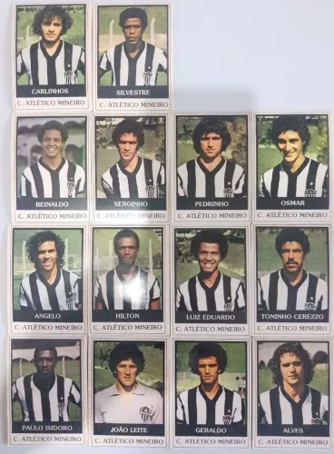 Futebol cards ping pong Atlético Mineiro - 14 cards. 