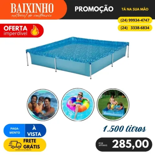 Piscina Estrutural Quadrada 1.500 Litros