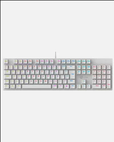 Teclado Mecânico Gamer Ninja Leap, Switch Blue, Rainbow, ABNT2, White, Novo, Lacrado