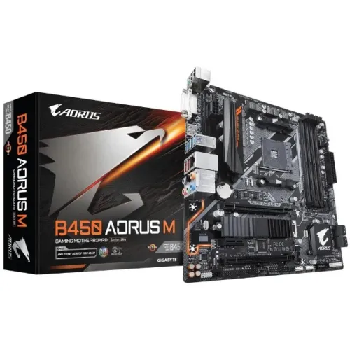 Placa Mãe AM4 B450 DDR4 c/ M.2 e 4 Slot Memória Gigabyte Aorus - WZetta