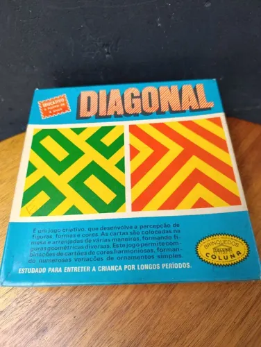 Jogo de Tabuleiro Diagonal Anos 70 Vintage Raridade Brinquedos Coluna Educativo 