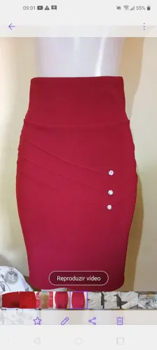Saia vermelha feminina - Tamanho M