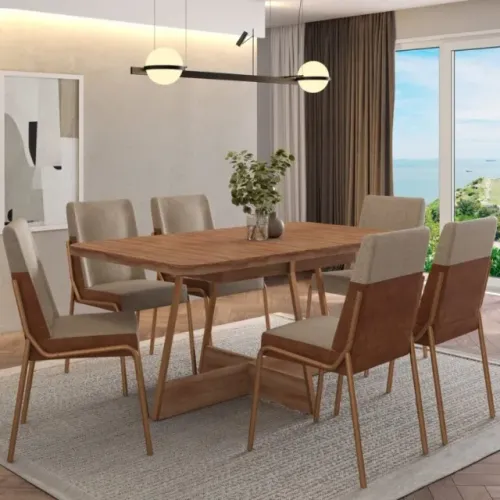 sala mesa de jantar com 6 cadeiras 