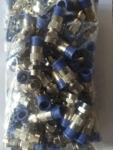 Conector F RG59 compressão - 100 peças 