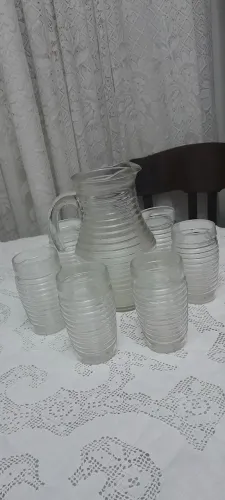 JOGO VINTAGE DE JARRA COM COPOS 