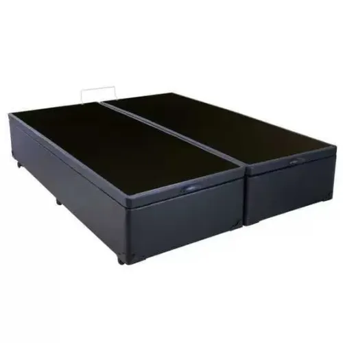 Base Cama Box King Size com Baú Preto com Pistão - 193x203 (FAZEMOS ENTREGAS DF E ENTORNO)