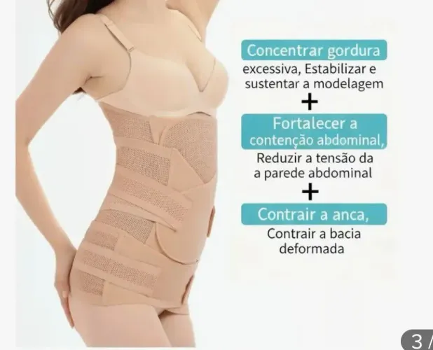 Cinta modeladora Cesariana Pós Parto 3 peças
