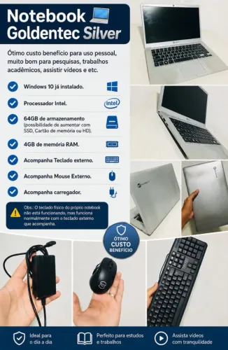 Notebook Intel Windows 10 + Teclado e Mouse | Pronto para Usar