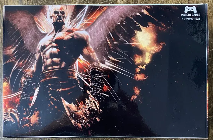 Plotagem God Of War P/ Ps2 Slim 70 e 90 Mil