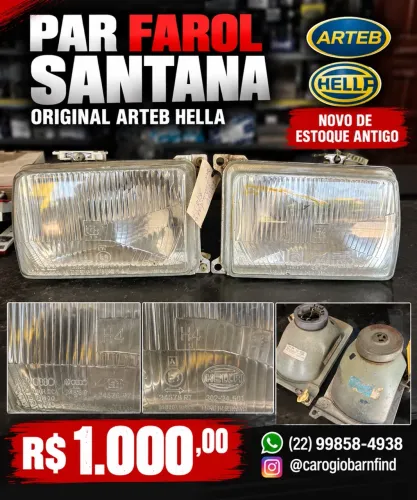 Par Farois Originais Arteb Hella Vw Santana 87 a 90 Novos De Estoque Antigo