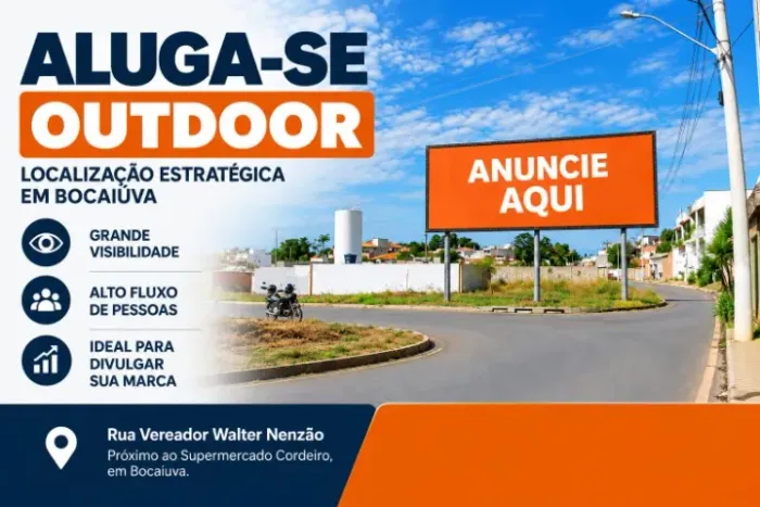 Placa Outdoor 9X3 metros para locação em Bocaiuva MG