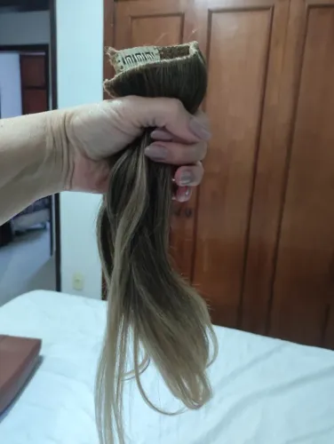 Cabelo humano 60g 35cm loiro