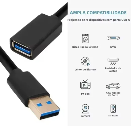 Cabo de extensão USB 3.0 