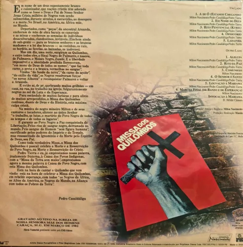 LP Milton Nascimento - Missa dos Quilombos (1982), Original e impecável!